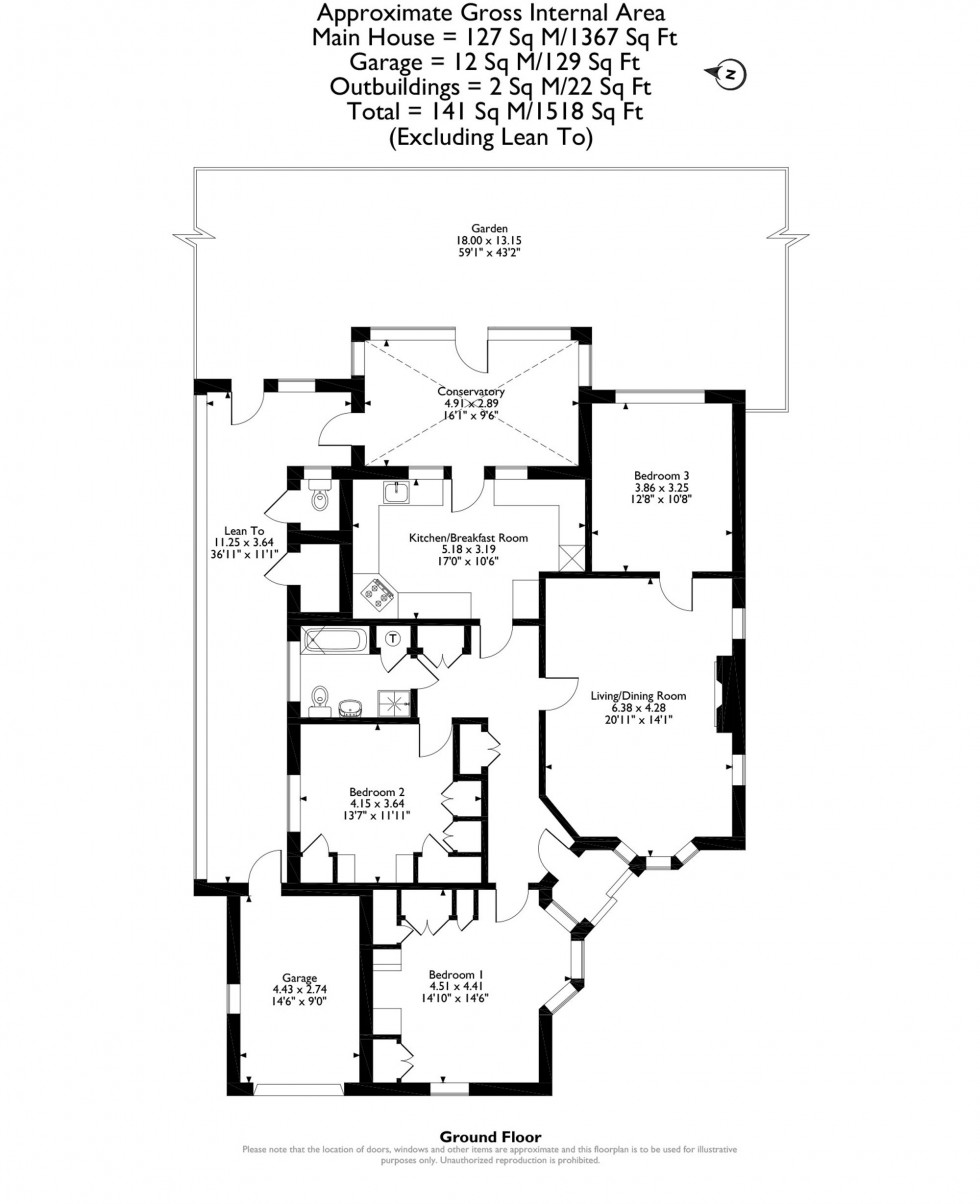 Floorplan for Pettits Lane, Romford, RM1