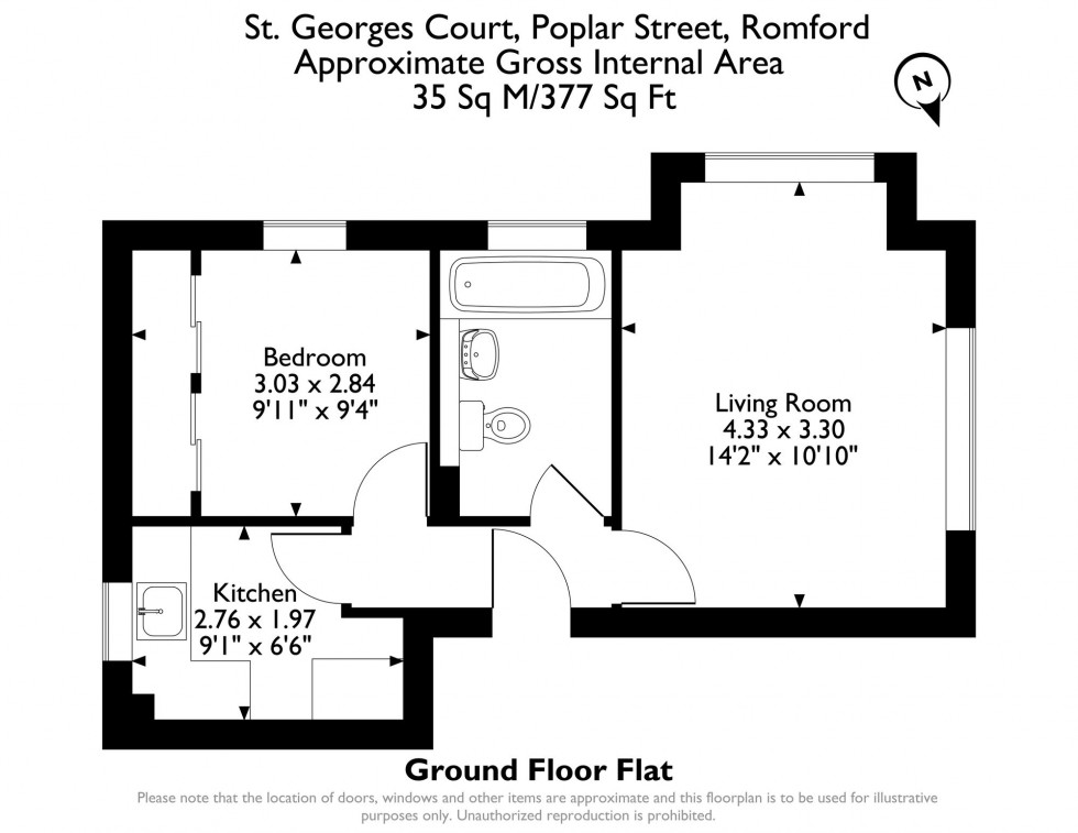 Floorplan for Poplar Street, Romford, RM7