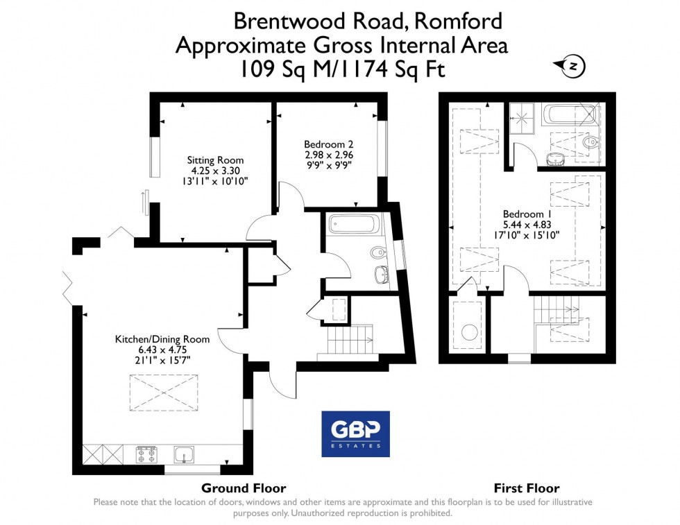 Floorplan for Brentwood Road, Romford, RM1