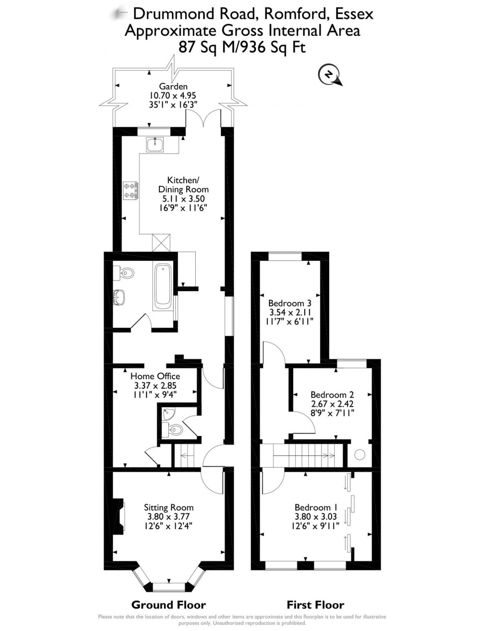 Floorplan for Drummond Road, Romford, RM7
