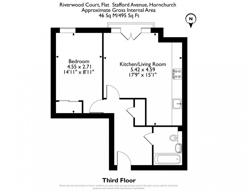 Floorplan for Stafford Avenue, Riverwood Court, RM11
