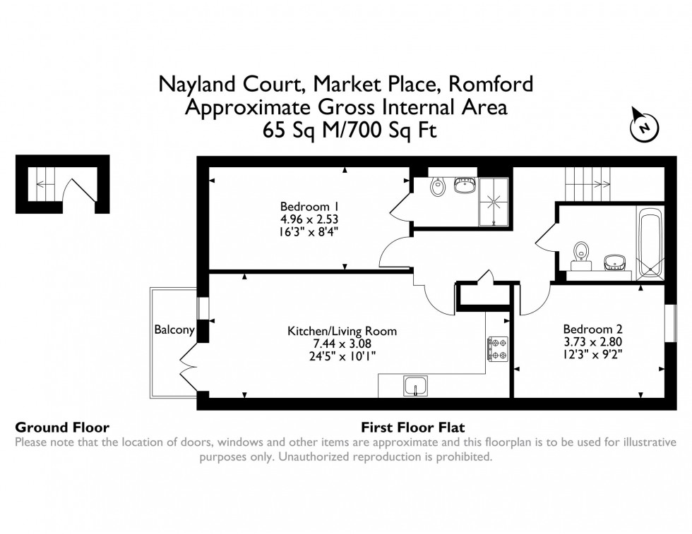 Floorplan for Market Place, Nayland Court, RM1