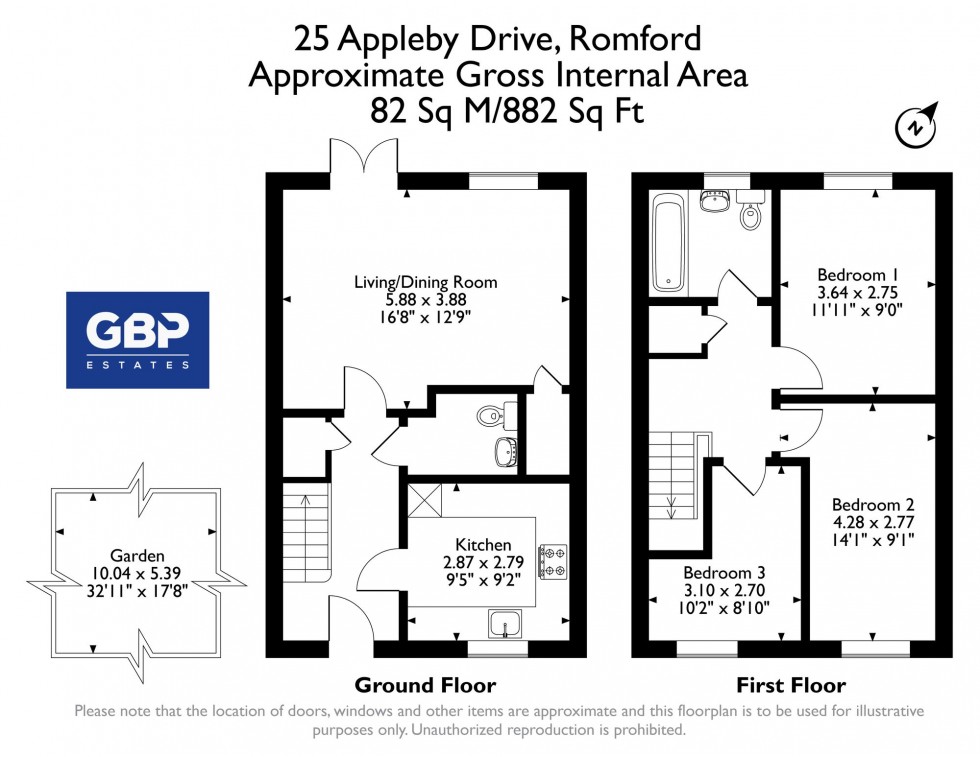 Floorplan for Appleby Drive, Romford, RM3