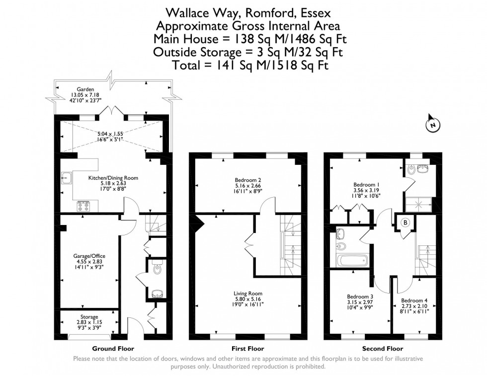 Floorplan for Wallace Way, Romford, RM1