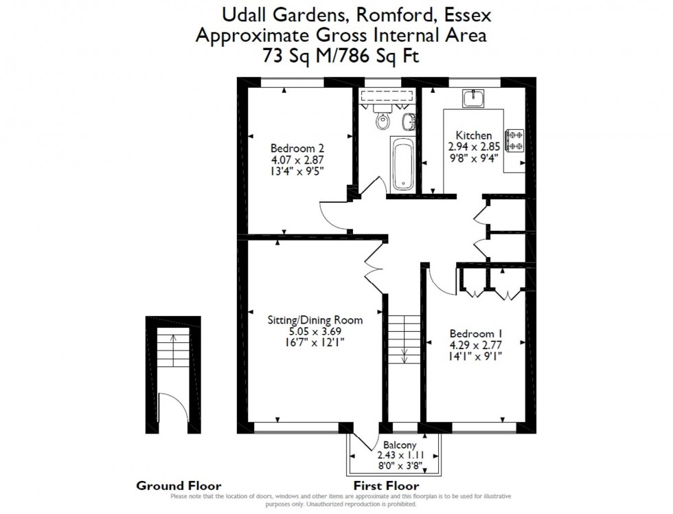 Floorplan for Udall Gardens, Romford, RM5