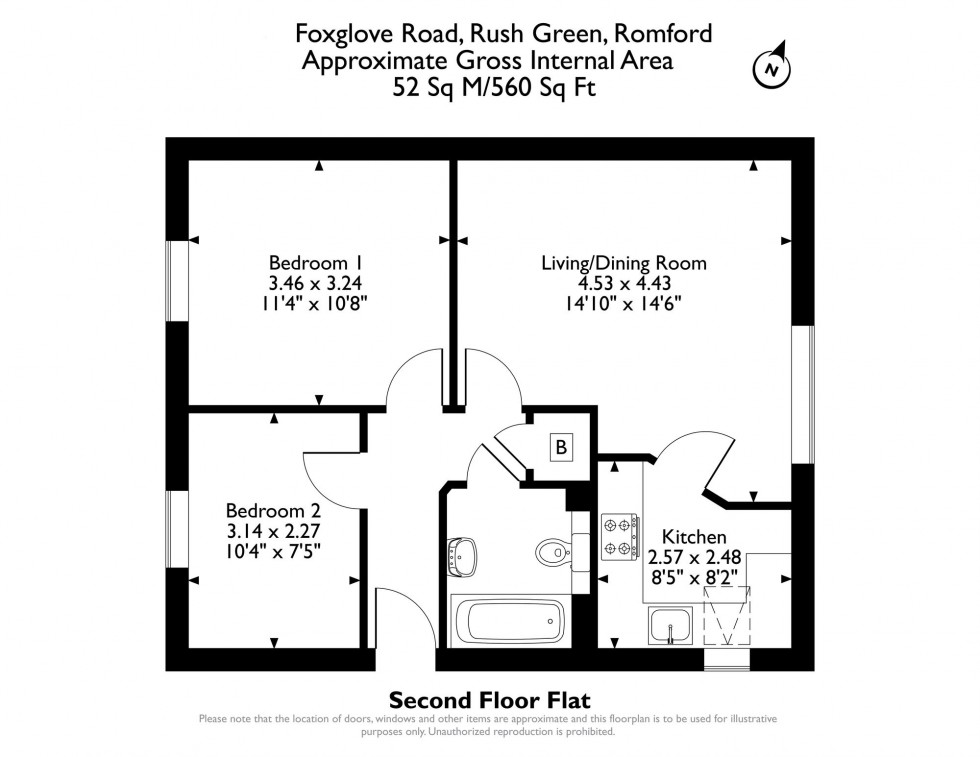 Floorplan for Foxglove Road, Rush Green, RM7