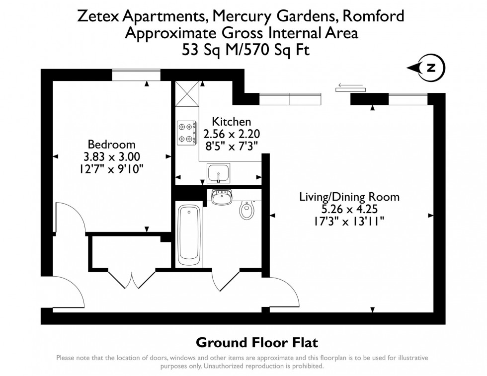 Floorplan for Mercury Gardens, Romford, RM1
