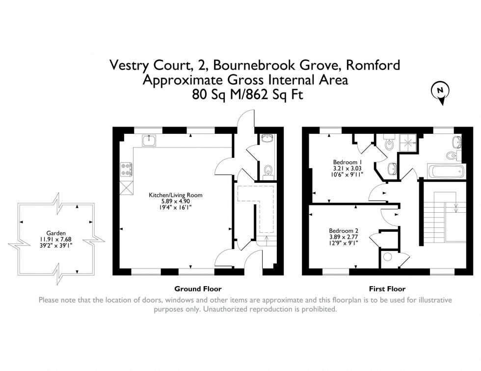 Floorplan for Bournebrook Grove, Romford, RM7