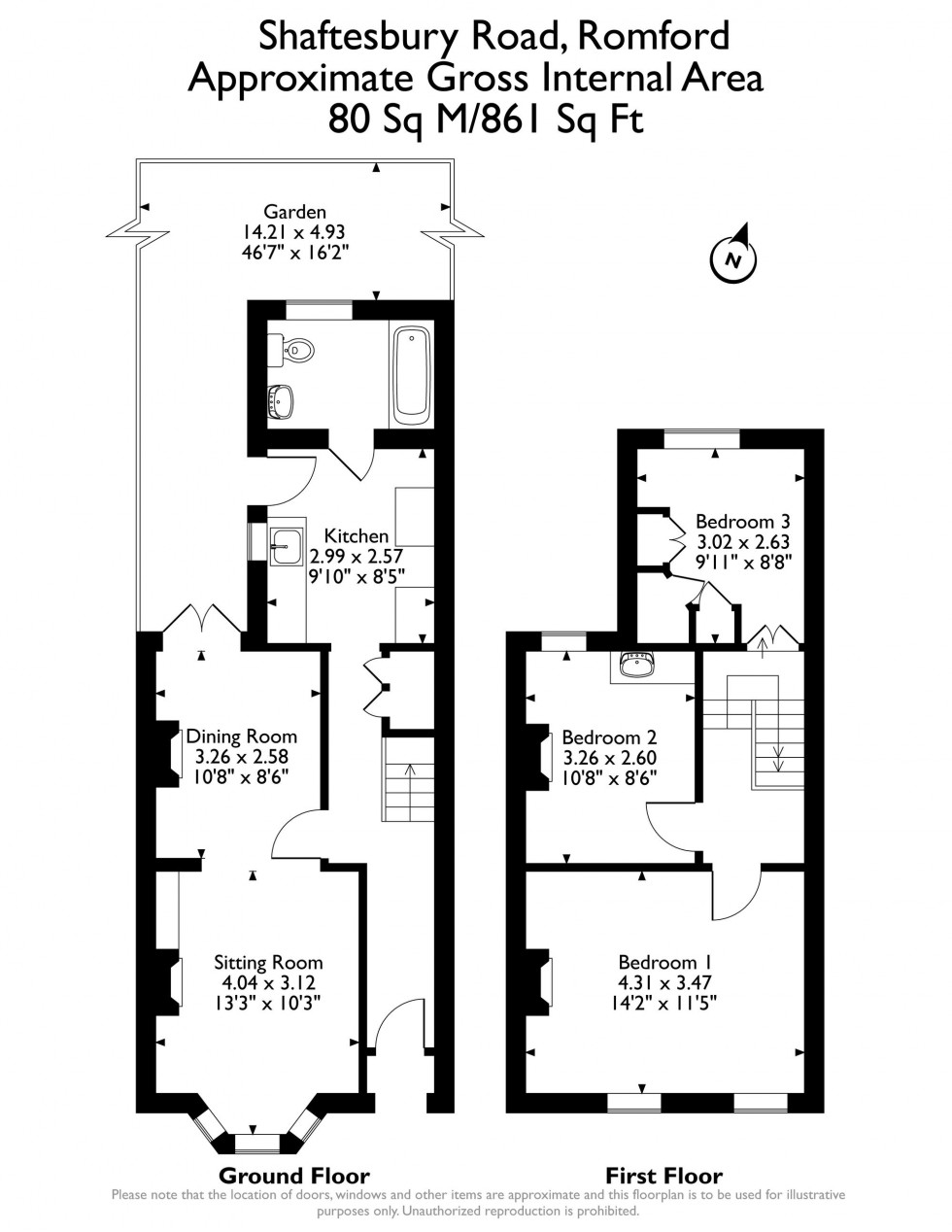 Floorplan for Shaftesbury Road, Romford, RM1