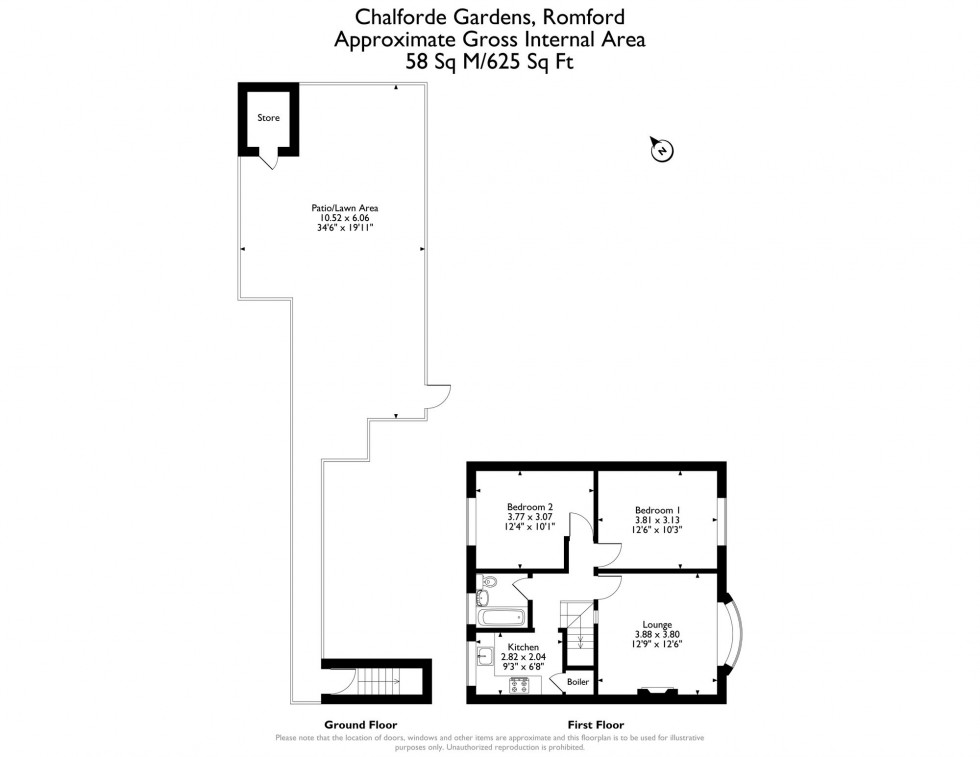 Floorplan for Chalforde Gardens, Romford, RM2