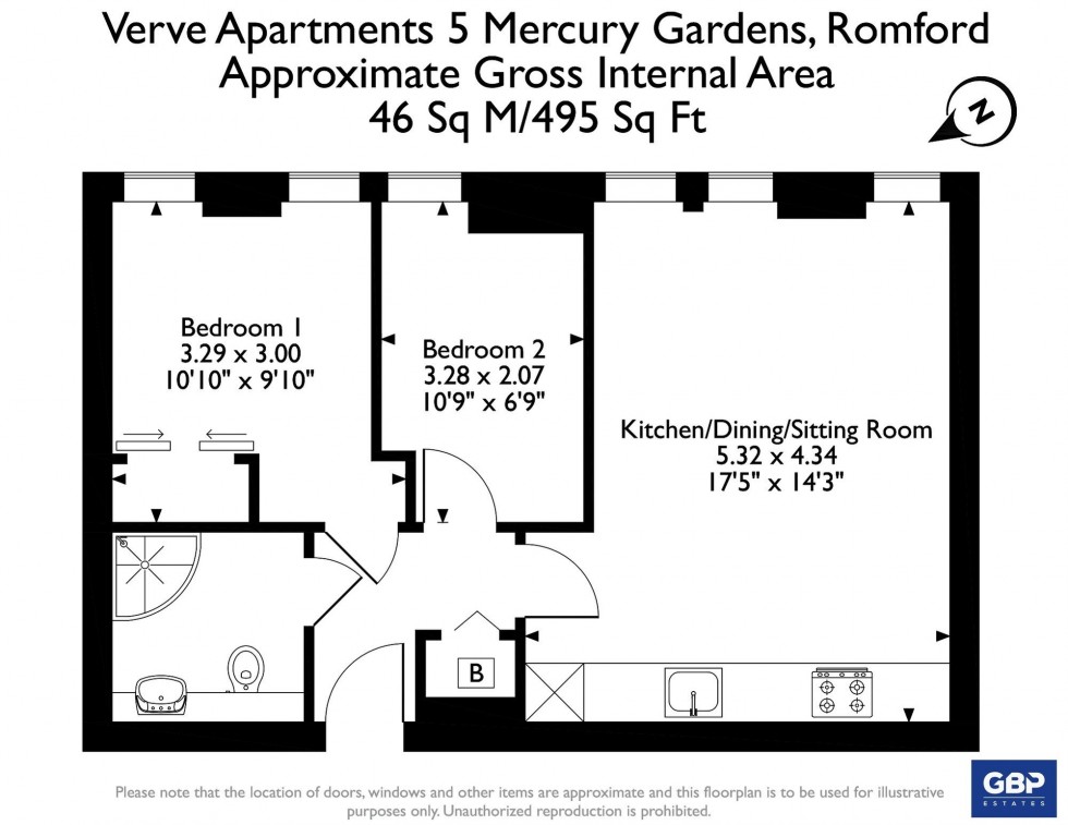 Floorplan for Mercury Gardens, Romford, RM1