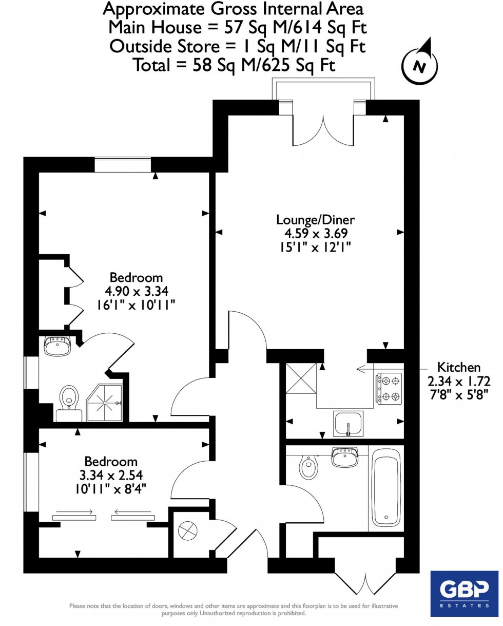 Floorplan for Stafford Avenue, Woodgate Court, RM11