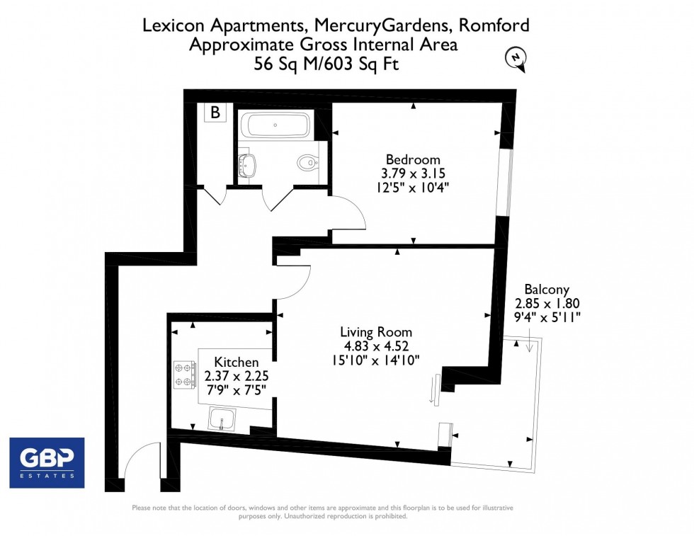 Floorplan for Mercury Gardens, Romford, RM1