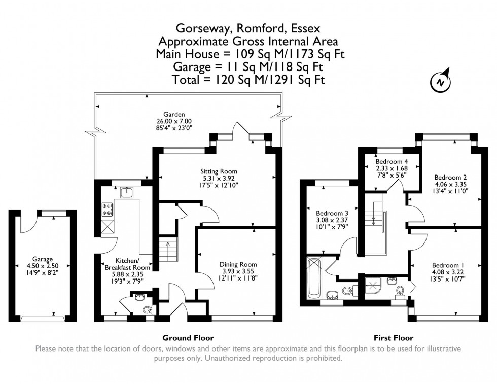 Floorplan for Gorseway, Romford, RM7