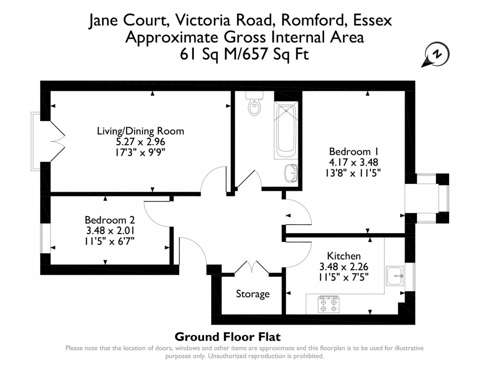 Floorplan for Victoria Road, Jane Court Victoria Road, RM1