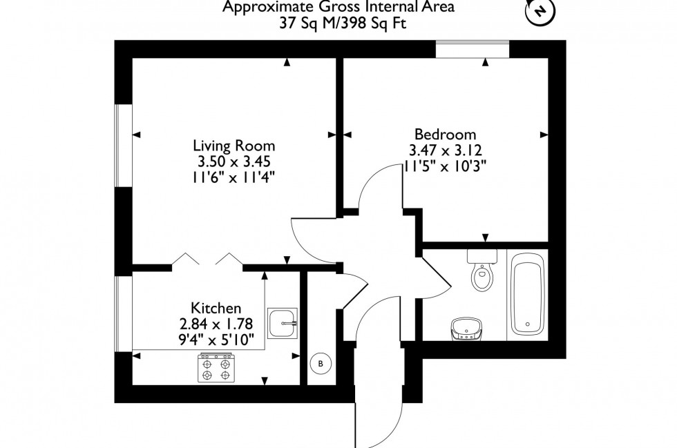 Floorplan for Rushdon Close, Rushdon Court Rushdon Close, RM1