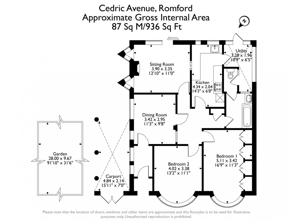 Floorplan for Cedric Avenue, Romford, RM1