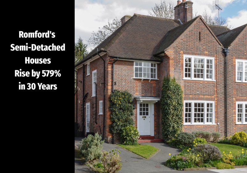 Romford's Semi-Detached Houses Rise by 579% in 30 Years