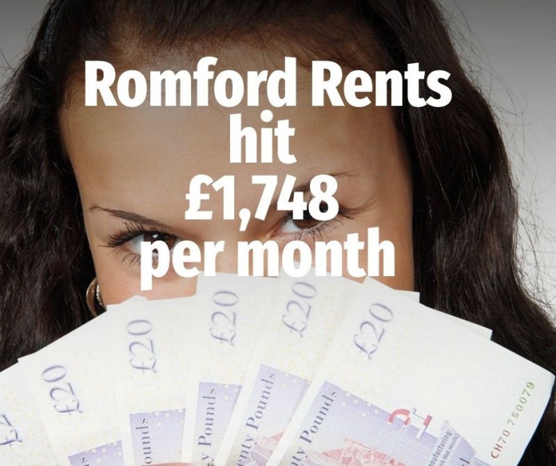 Romford Rents At £1,748 Per Month