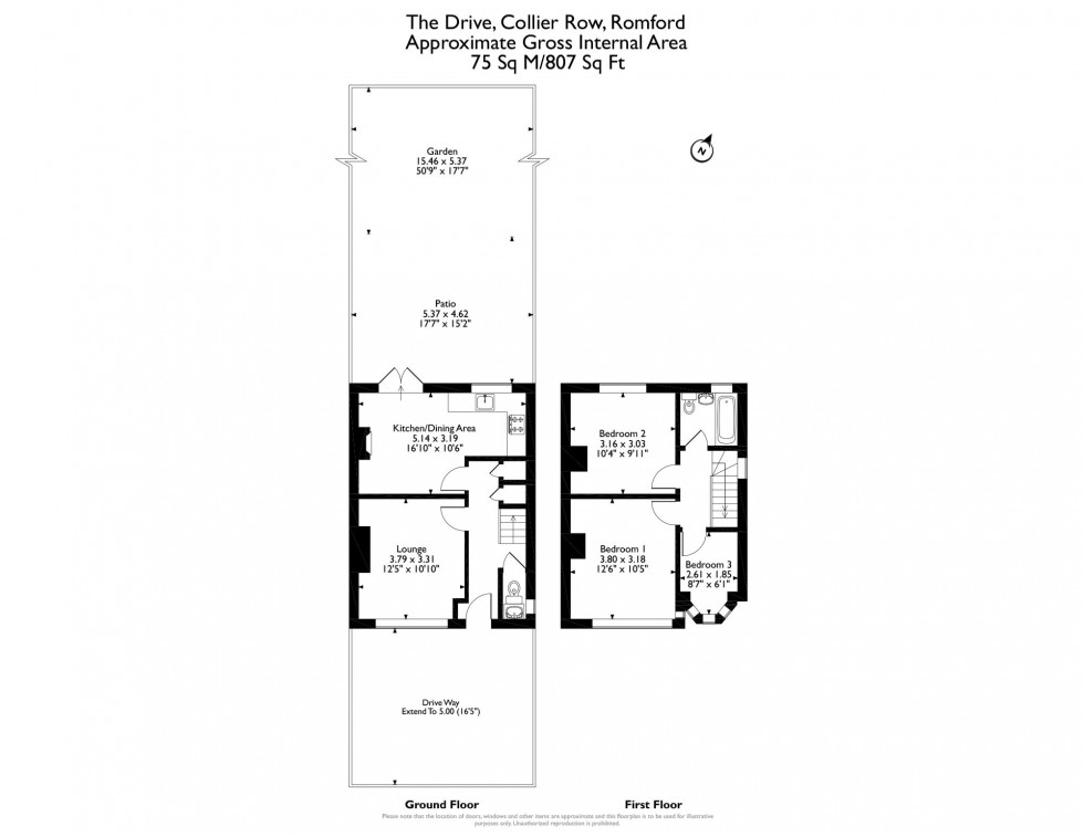 Floorplan for The Drive, Collier Row, RM5